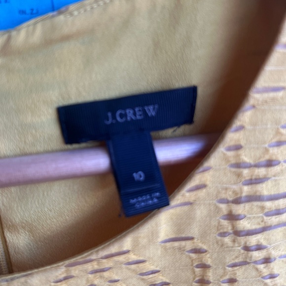 J. Crew Textured Mustard Yellow Sleeveless Fit-and-Flare Dress - Picture 5 of 9